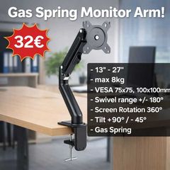 TV Monitor Desk Mount Bracket Tilt Swivel 13-27"