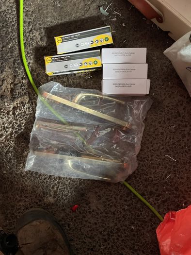 Brand new door cylinder locks and new door handle