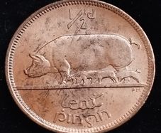 Ireland - 1966 - Half Penny - Sow - AU - KM.10 - [2027]