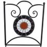 3 Piece Mosaic Bistro Set Ceramic Tile Terracotta and White Image 2