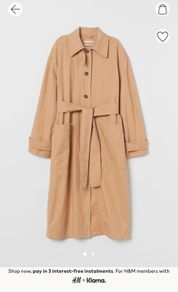New H&M pima cotton trench coat