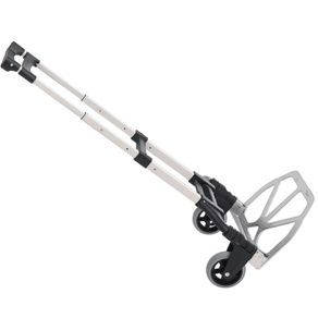 Aluminium Folding Hand Truck Trolley, Heavy Duty Foldable Sack Cart with Adjustable Telescoping Handle, 70KG Load Capacity