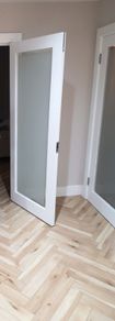two internal double doors 2000m X 805/ 810 mm with glass panels