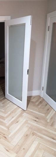 two internal double doors 2000m X 805/ 810 mm with glass panels