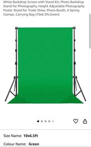Excelvan 10x6.5ft Stand Kit Photography Set with 9ft x 6ft Green Black and White Backdrop New