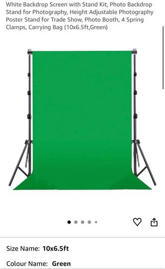 Excelvan 10x6.5ft Stand Kit Photography Set with 9ft x 6ft Green Black and White Backdrop New