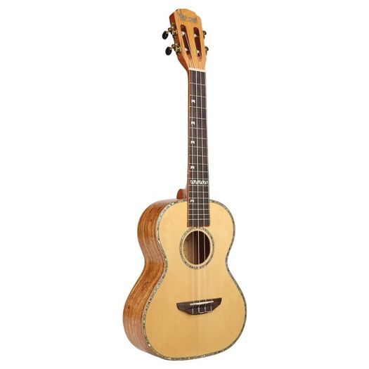 Mr. Mai all solid spruce and spalted maple tenor ukulele with deluxe case. NEW
