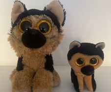 Two German Shepherd TY Plushies (Small & Regular)