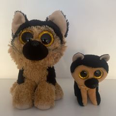 Two German Shepherd TY Plushies (Small & Regular)