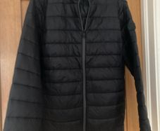 Jack & Jones Men's Black Zipped Lightly Padded Jacket Size Medium