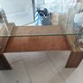 Glass Coffee Table with Timber Shelf, 109cm long x 60cm  wide x 56cm high Image 5