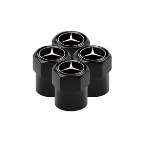 Black Mercedes-Benz Valve stem Cover Suitable for Mercedes-Benz CESM CLK GLK GL AB AMG GLS GLE AMG Series tire Valve stem Caps Accessory