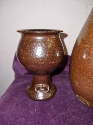 Vintage Australian Bendigo Pottery wine goblets and carafe