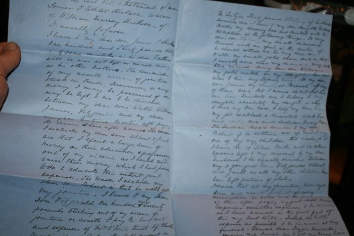 Antique Last Will 1876
