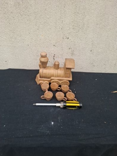 Ceramic train bottle and cups postage possible