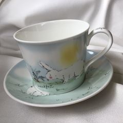 New Aynsley Breakfast Mug and Saucer in Rabbits Pet Collection