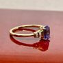 Gold Ring with Tanzanite and Diamonds Image 4