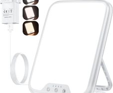 SAD Lamp, [3 Colors Temperature] 10000 Lux Light Therapy Lamp UV-Free for Depression, Sad Lights 4 Timer Stepless Brightness, Portable Light Therapy Box Boost Mood, Sleep, and Focus- Home/Office