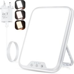 SAD Lamp, [3 Colors Temperature] 10000 Lux Light Therapy Lamp UV-Free for Depression, Sad Lights 4 Timer Stepless Brightness, Portable Light Therapy Box Boost Mood, Sleep, and Focus- Home/Office