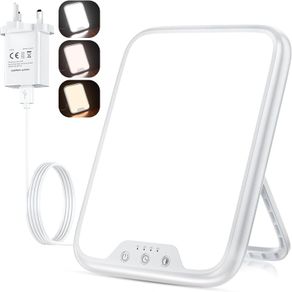 SAD Lamp, [3 Colors Temperature] 10000 Lux Light Therapy Lamp UV-Free for Depression, Sad Lights 4 Timer Stepless Brightness, Portable Light Therapy Box Boost Mood, Sleep, and Focus- Home/Office