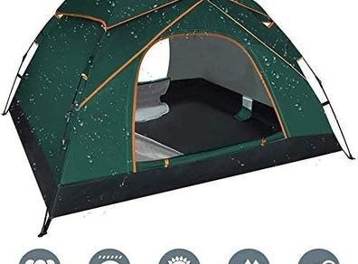 Automatic Pop Up Tent for 3-4 Person,Upgraded Camping Tent Waterproof & UV Protection Instant Portable Dome Tent with Carrying Bag for Family Camping Hiking