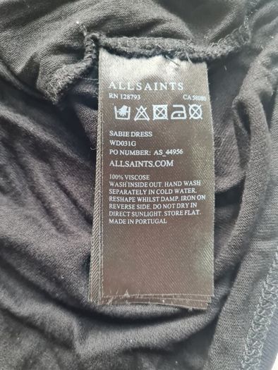 AllSaints Sabie black dress Rrp190e