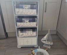 wicker shelving