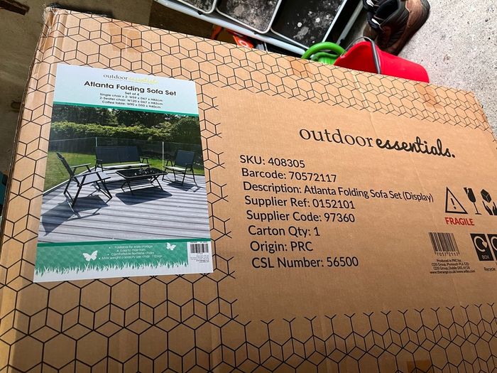 Outdoor Table and chairs Atlanta Folding Sofa Set - Brand new