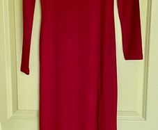 ASOS dark red high slit long dress