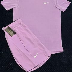 Nike Miller Dri-FIT Set Purple T-Shirt & Shorts Mens Size Large