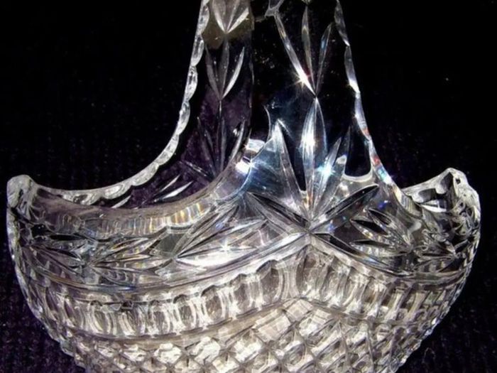 Vintage Harrods Heavy Cut Lead Crystal Basket