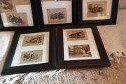 3 x vintage cigarette card's,  pub's  boat's and animal heads