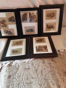 3 x vintage cigarette card's,  pub's  boat's and animal heads