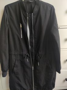 F&F Black Longline Bomber Parka Like New