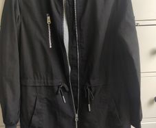 F&F Black Longline Bomber Parka Like New