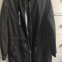 F&F Black Longline Bomber Parka Like New