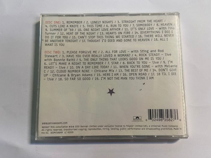 Bryan Adams Anthology Double CD
