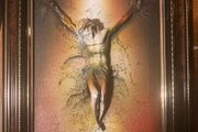 Mixed media Jesus artwork free postage