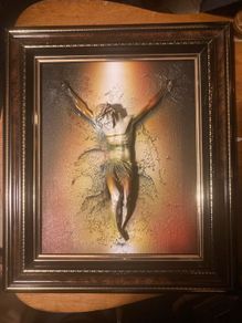Mixed media Jesus artwork free postage