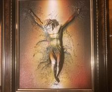 Mixed media Jesus artwork free postage