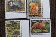 Irish Mammals 2002.Stamp set.Badger.Otter.Hedgehog.Red Squirrel.MNH.