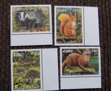 Irish Mammals 2002.Stamp set.Badger.Otter.Hedgehog.Red Squirrel.MNH.