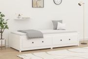 Day Bed without Mattress White 75x190 cm Small Single