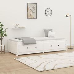 Day Bed without Mattress White 75x190 cm Small Single