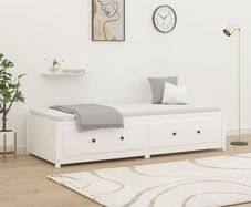 Day Bed without Mattress White 90x200 cm