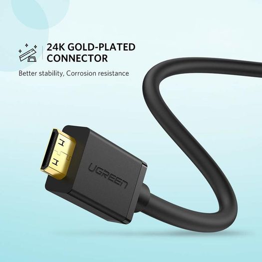 Ugreen Mini HDMI (Male) to HDMI (Female) 3D/UHD 4K@60Hz Bi-Directional Cable Adapter (Gold-Plated) (Brand New/Warranty)