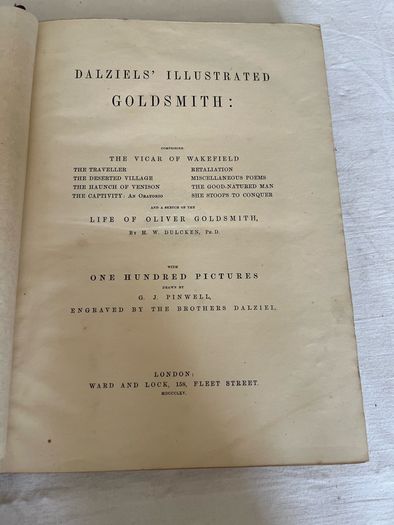 Dalziel's illustrated Goldsmith book circa 1860's