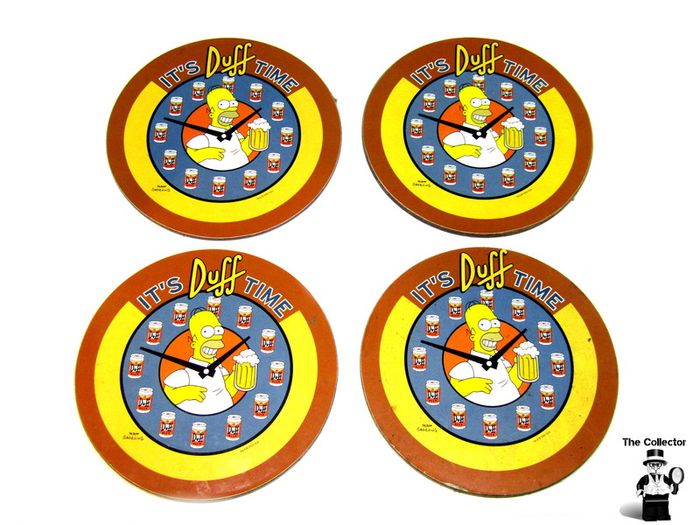 The Simpsons 4x Coasters Beer mats 2002 Duff Coasters 4 In total Cork Backed