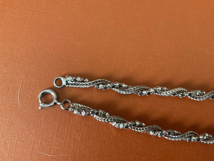 Vintage Sphere Bead Links Silver necklace 925