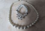 Pear & Diamond l Necklace & Bracelet Set. Costume Jewellery.